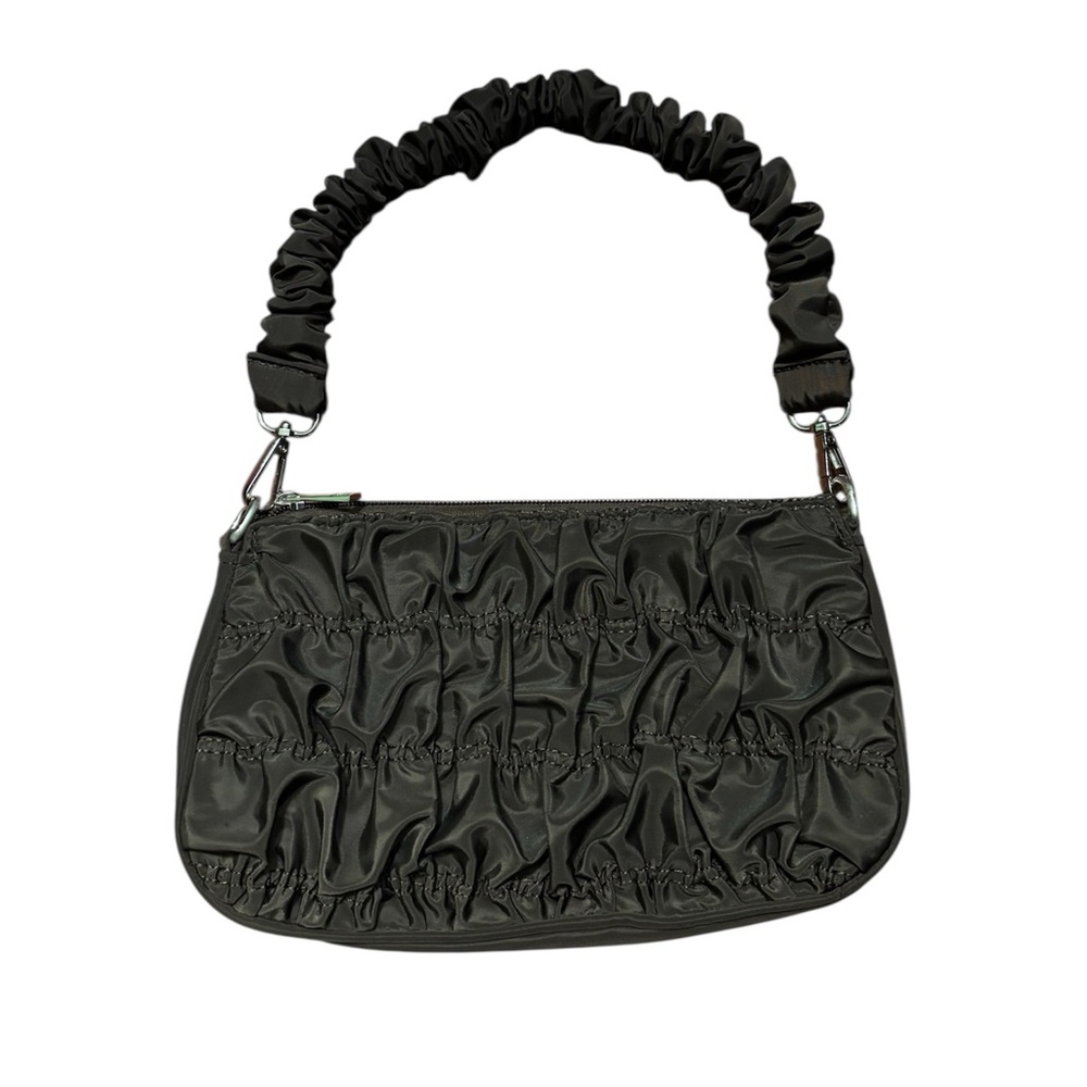 brown ruched bag purse